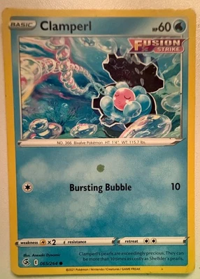 Clamperl 065/264 Swsh08: Fusion Strike Regular 2021 - Image 1 of 2