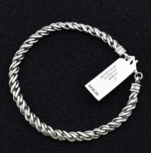 Scott Bros by Kendra Scott Men's Beck Sterling Silver Rope Chain Bracelet 8.5" - Picture 1 of 8