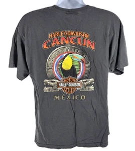 Camisa Harley Davidson Cancún México 2013 Talla XL Gris 100% Algodón Tucán Pájaro - Imagen 1 de 5