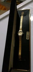 Vintage Geneve Genuine Diamonds Bezel Gold Over Sterling Watch Untested - Picture 1 of 4