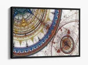 KANDINSKY 13-DEEP FLOATER/FLOAT EFFECT FRAMED CANVAS WALL ART PRINT-BLUE RED - Picture 1 of 12