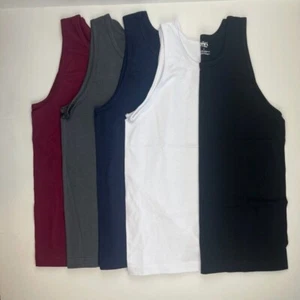 New Mens Shakawear Solid Colored Plain Tank Top Shirt - Picture 1 of 6