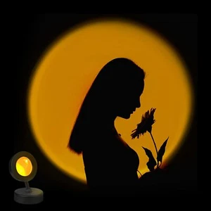 NEW - LED Projector Night Light Lamp, Sunset Yellow - Picture 1 of 10