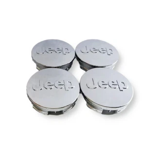 Pour JEEP 4x64mm Grand Cherokee Hubcaps Enjoliveurs moyeu Compas Argent brillant - Zdjęcie 1 z 2