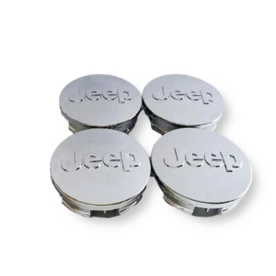 Pour JEEP 4x64mm Grand Cherokee Hubcaps Enjoliveurs moyeu Compas Argent brillant - Photo 1/2