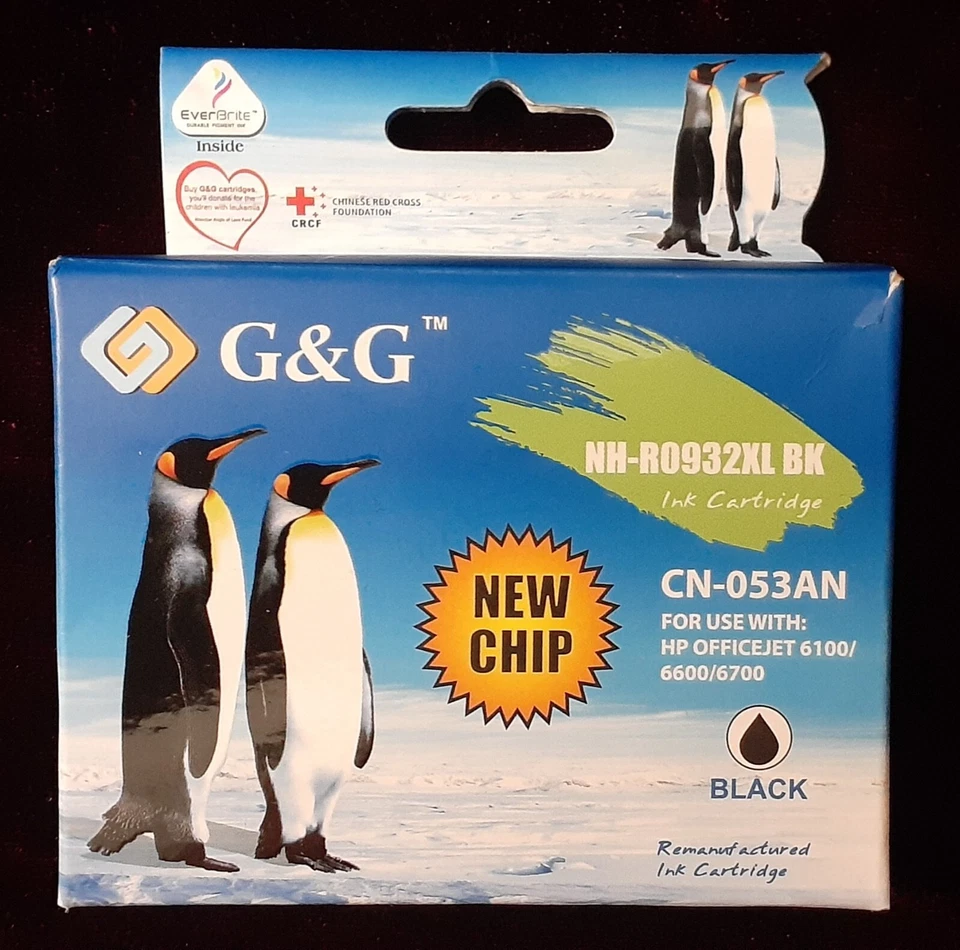G&G #NH-R0932XL-BK Black Remanufactured Ink Cartridge for HP OfficeJet (NEW)