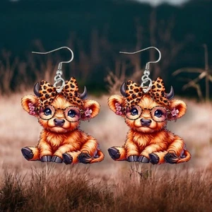 Fashion Cow Dangle Adorable Earrings Cute Cartoon Style Gift ***NEW*** - Picture 1 of 2