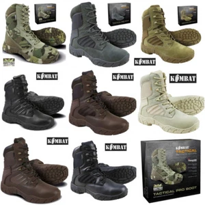 Mens Army Combat Military Tactical Pro Boot Hiking Brown Black Desert Camo New - Picture 1 of 43