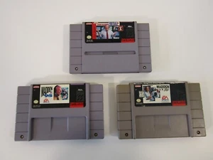 LOT OF 3 SUPER NINTENDO SNES MADDEN FOOTBALL GAMES 93 95 AND 96 UNTESTED - Picture 1 of 13