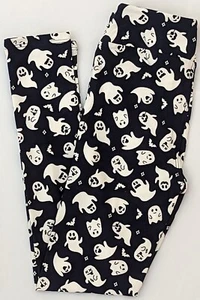 L/XL Lularoe Kids Leggings 2023 Halloween Witchful Thinking Pirate Ghost Bats - Picture 1 of 3
