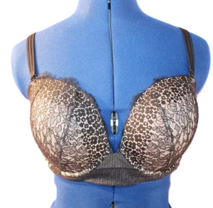 Victorias Secret Bra Size 36DD Very Sexy Push Up Multi-Way Floral Lace Black Tan - Picture 1 of 14