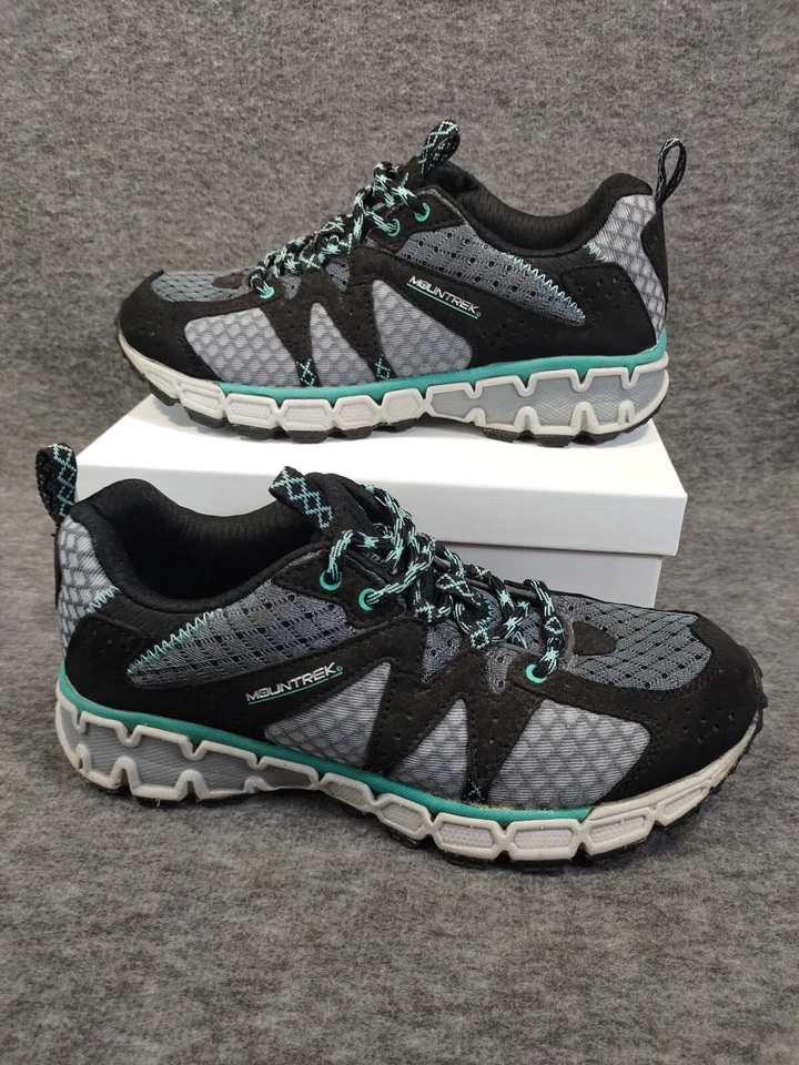 Zapatillas Trail Mountrek Woodland para Mujer Talla US 7 Gris Negro Teal Foto 1 de 4
