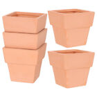  5 Pcs Mini Terracotta Planter Clay Flower Pot Square Flowers
