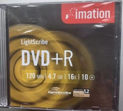 LIGHTSCRIBE IMATION DVD+R 10 Pack  16x10 with slim jewel cases - Image 1 of 2