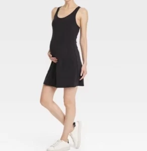 Isabel Maternity Women's Midi Active Dress with Shorts Black Size Small - Picture 1 of 5