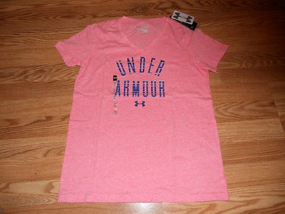 *New Girl's Youth Small Pink Loose Under Armour Heatgear T-shirt 1272939 - Image 1 of 2