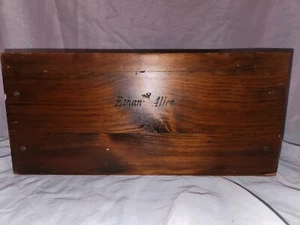 Vtg ETHAN ALLEN Distress Antiqued 18” Gallery Wall Shelf Plate Groove -IMPERFECT - Picture 1 of 9