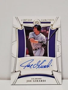 National Treasures Century Signatures 2023 Joe Girardi automático 24/25 Col Rockies - Imagen 1 de 3