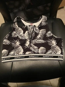 Justice Sport BH Gr. Large (12-14PL) L Damen Ananas Dekor Reißverschluss vorne - Bild 1 von 7