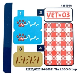 LEGO STICKER SHEET ONLY 41442 VET CLINIC RESCUE BUGGY from set New & Genuine - Picture 1 of 1