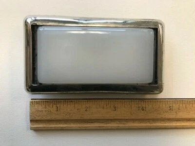 Interior Rear Compartment Light Cover and Lens Chrome for a ??Packard?? -- Good  Foto 1 de 4