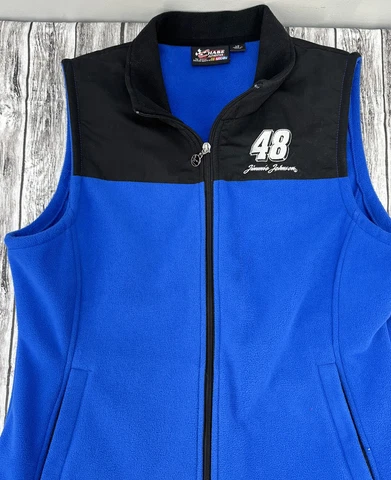 NASCAR Jimmie Johnson chase authentication women’s Large blue black zip vest 48 Cover