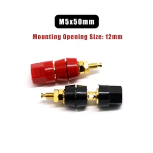 M5x50mm Hexagonal Binding Post Banana Socket Panel Jack Connector Terminal - Picture 1 of 4