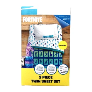Fortnite Lama 3 Pezzi Microfibra Set Lenzuola Matrimoniali Federa Bambini Adolescenti - Foto 1 di 8