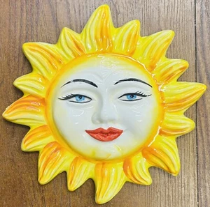 Bassano pottery:  8,1/2’’ Sun Wall Decoration.Made/Painted by hand-Italy - Picture 1 of 2