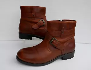 FAT FACE DARK TAN BURNISHED LEATHER COUNTRY RIDING STYLE ANKLE BOOTS UK 5,EU38 - Picture 1 of 14