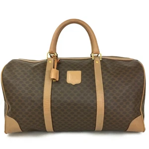 CELINE Macadam PVC Boston Travel Hand Bag Brown/4BD0252 - Picture 1 of 12