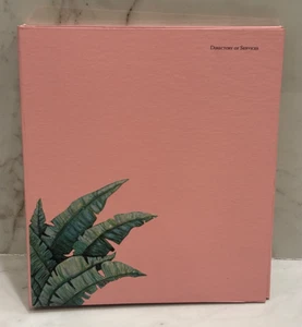 THE BEVERLY HILLS HOTEL BINDER PINK W PLANT PATTERN 10”x11.5” FREE SHIP - Picture 1 of 4