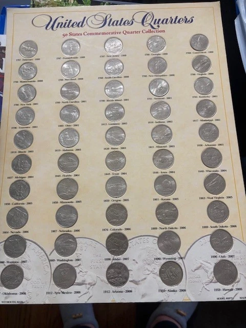 1999 - 2008 Year Set Commemorative State Quarters Coin Collection complete  - Image 1 of 1