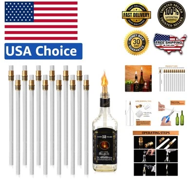 Kit de antorcha para botella de vino de 24 piezas: soportes de latón y mechas de fibra de vidrio para elegante... Foto 1 de 4
