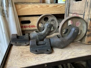 Antique Factory Cart Cast Iron Casters Vintage Wheels Railroad Dolly Industrial - Bild 1 von 24