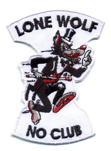 Big Bad Wolf Patch Retro badge Dancing Rockabilly No Club Lone Wolf - Picture 1 of 1