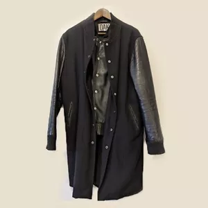 OAK NYC - Hybrid Layered jacket long leather coat - Picture 1 of 9