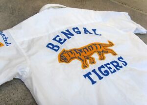 Vtg 60's 1961 BENGAL TIGER Bowling Shirt Men's Sz 16 Chain stitches embroidered 