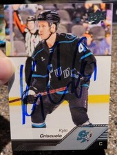 AUTOGRAPHED 22-23 UPPER DECK AHL SIGNED #20 Kyle Criscuolo Barracuda AUTO DEVILS