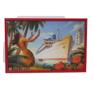 Vintage/Retro Poster by Kerne Erickson Aloha Towers - S.S. City of Honolulu LA - Picture 1 of 5