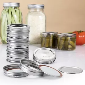103 Piece Mason Jar Lids Regular Mouth Canning Jar Lids with Rings Split-Type - Picture 1 of 4