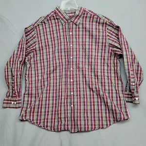 Rochester Mens Dress Shirt Button Down Red Tan Check Size 2XL RN 58805 - Picture 1 of 12