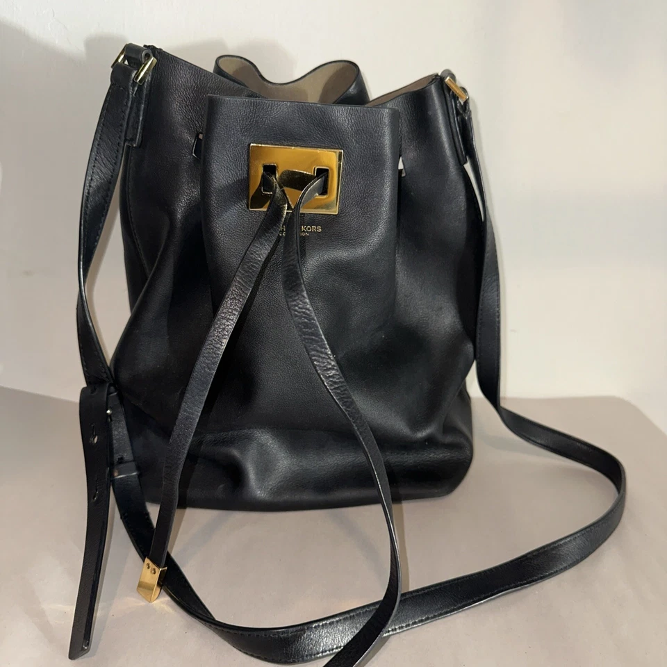 Michael Kors Collection Miranda Medium Bucket Bag Black - Image 1 of 4
