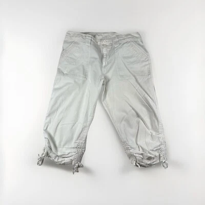 Calça cropped Allison Brittney utilitária feminina 10 cáqui bege bainha elástica casual - Imagem 1 de 4