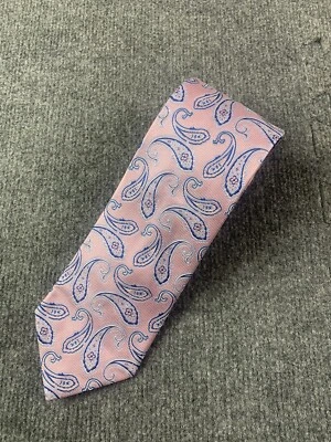 Corbata de cuello STEFANO CONTI para hombre hecha en Canadá 100 % seda rosa/azul Foto 1 de 4
