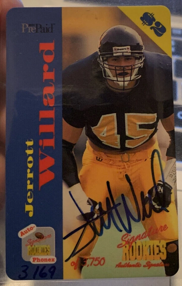Jerrott Willard California Football Signature Rookies autograph card 1995 Auto # - Image 1 of 1