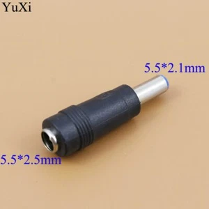 DC Power 5.5 x 2.5mm Female Plug to 5.5 2.1 mm Male Jack Adapter Connector - Picture 1 of 3