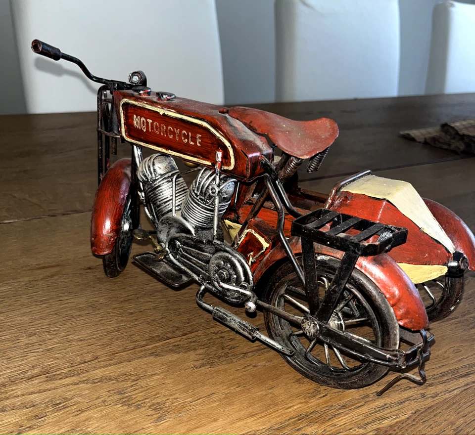 MODELLO MOTO SIDECAR METALLO VINTAGE - Immagine 1 di 4
