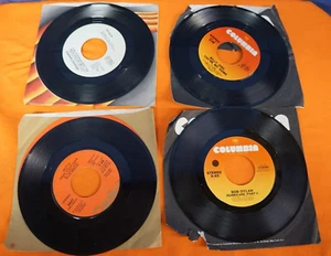 Vintage 7" Vinyl Records Lot Of 4 With Sleeves Misc Artists 1970's - Picture 1 of 5