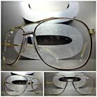 Men's CLASSIC VINTAGE RETRO Style Clear Lens EYE GLASSES Small Gold Metal Frame